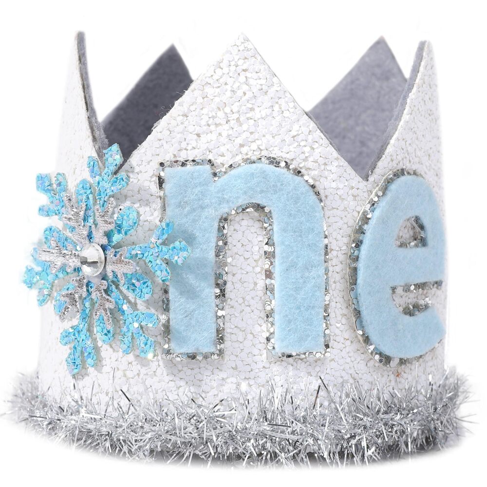 3537 Winter Snowflake One Birthday Crown - Winter Snowflake One Birthday